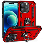 For iPhone 14 Pro Max 6.7 inch Rotary Kickstand Phone Case Soft TPU Hard PC Back Cover with Built-in Metal Sheet