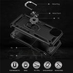 For iPhone 14 Plus 6.7 inch Ring Kickstand Hybrid TPU + PC Case Anti-drop Phone Cover with Car Mount Metal Sheet