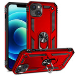 For iPhone 14 Plus 6.7 inch Ring Kickstand Hybrid TPU + PC Case Anti-drop Phone Cover with Car Mount Metal Sheet