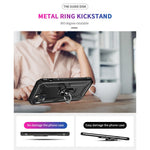 For iPhone 14 6.1 inch Military Grade Shockproof TPU + PC Kickstand Phone Case Protector with Car Mount Metal Sheet