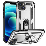 For iPhone 14 6.1 inch Military Grade Shockproof TPU + PC Kickstand Phone Case Protector with Car Mount Metal Sheet