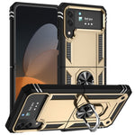 For Samsung Galaxy Z Flip4 5G Military Grade Protection Phone Case TPU + PC Kickstand Cover with Built-in Metal Sheet