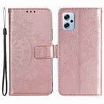 Xiaomi Redmi Note 11T Pro 5G / Note 11T Pro+ 5G / Note 12T Pro 5G / Poco X4 GT 5G / Redmi K50i 5G Plånboksfodral Präglat Mandala Blommönster PU-läder Stativ Magnetiskt Flipfodral med Rem