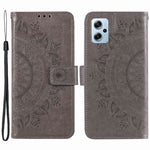 For Xiaomi Redmi Note 11T Pro 5G / Note 11T Pro+ 5G / Note 12T Pro 5G / Poco X4 GT 5G / Redmi K50i 5G Wallet Case Imprinted Mandala Flower Pattern PU Leather Stand Magnetic Flip Cover with Strap