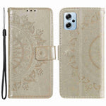 Xiaomi Redmi Note 11T Pro 5G / Note 11T Pro+ 5G / Note 12T Pro 5G / Poco X4 GT 5G / Redmi K50i 5G Plånboksfodral Präglat Mandala Blommönster PU-läder Stativ Magnetiskt Flipfodral med Rem