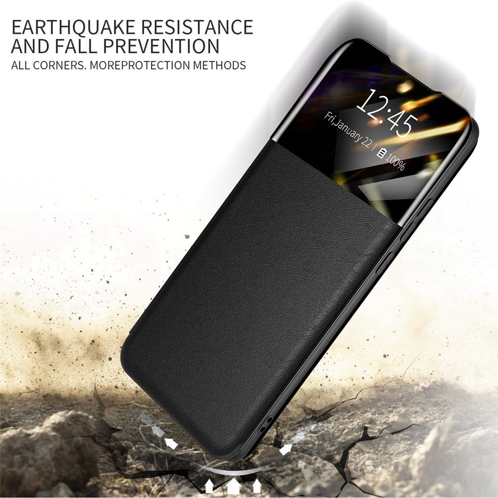 For Samsung Galaxy S21+ 5G View Window PU Leather Case Card Holder Stand Folio Flip Phone Cover