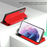 For Samsung Galaxy S21+ 5G View Window PU Leather Case Card Holder Stand Folio Flip Phone Cover