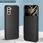 For Samsung Galaxy S21+ 5G View Window PU Leather Case Card Holder Stand Folio Flip Phone Cover