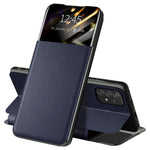 For Samsung Galaxy A52 4G / 5G / A52s 5G View Window Drop-proof Leather Phone Case with Card Holder Stand