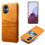 PU Leather Coated Hard PC Case for Oppo Reno8 Lite 5G, Dual Card Slots Well-protected Phone Cover