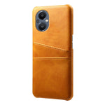 PU Leather Coated Hard PC Case for Oppo Reno8 Lite 5G, Dual Card Slots Well-protected Phone Cover