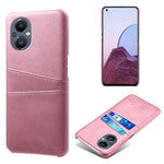 PU Leather Coated Hard PC Case for Oppo Reno8 Lite 5G, Dual Card Slots Well-protected Phone Cover