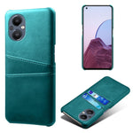 PU Leather Coated Hard PC Case for Oppo Reno8 Lite 5G, Dual Card Slots Well-protected Phone Cover