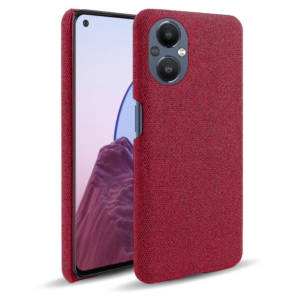 Protective Case for Oppo Reno8 Lite 5G, Solid Color Anti-scratch Hard PC+Cloth Phone Cover