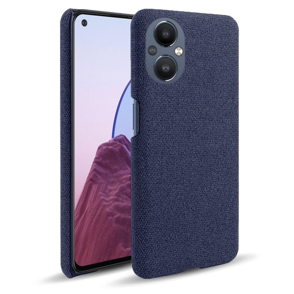 Protective Case for Oppo Reno8 Lite 5G, Solid Color Anti-scratch Hard PC+Cloth Phone Cover