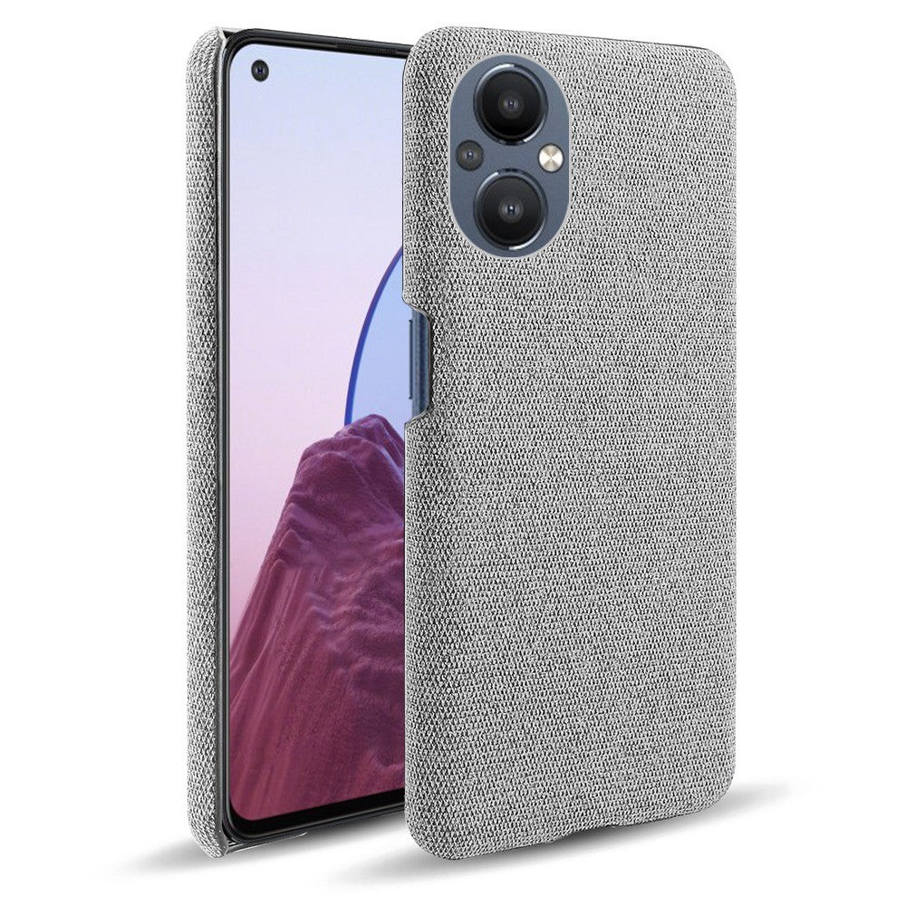 Protective Case for Oppo Reno8 Lite 5G, Solid Color Anti-scratch Hard PC+Cloth Phone Cover
