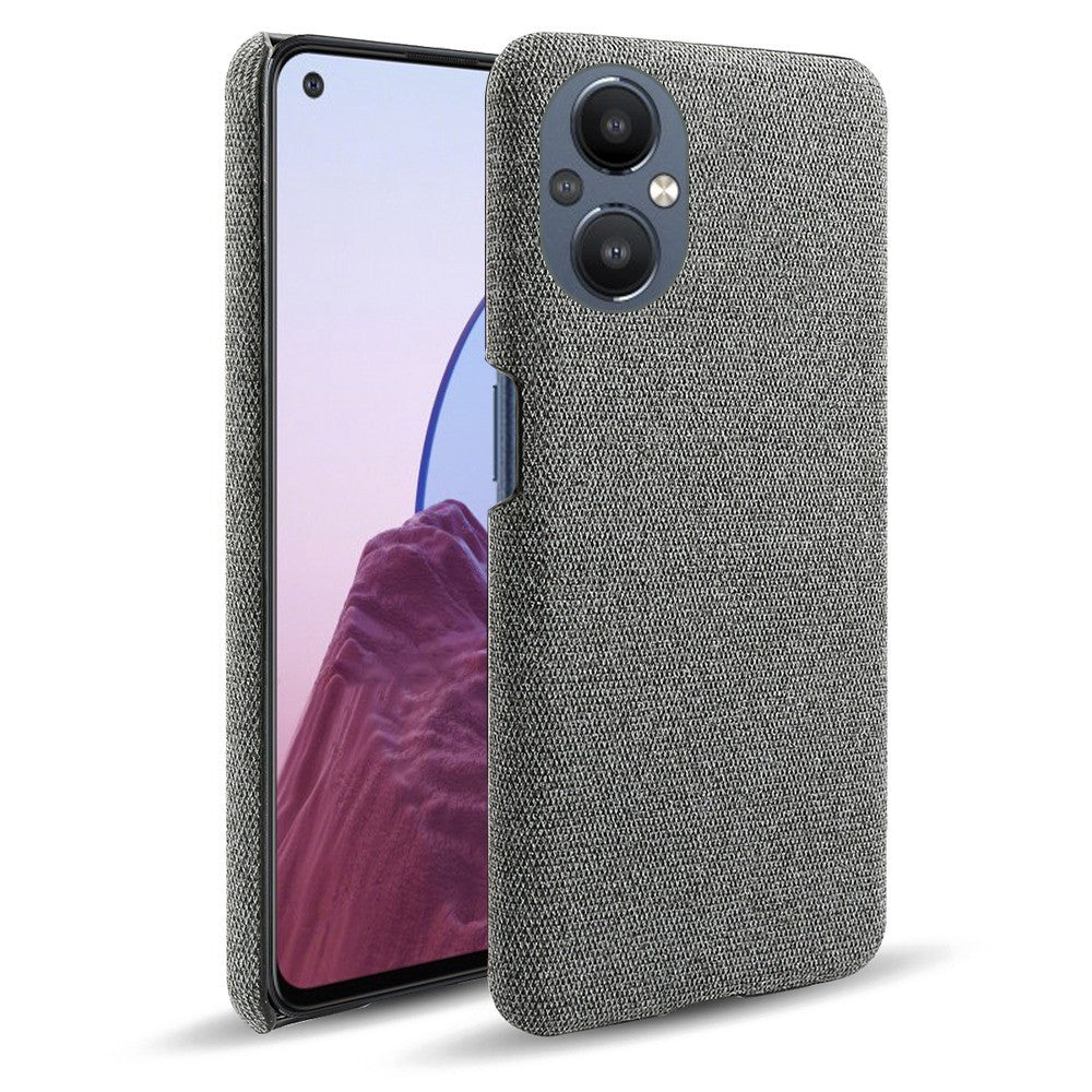 Protective Case for Oppo Reno8 Lite 5G, Solid Color Anti-scratch Hard PC+Cloth Phone Cover