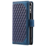 005 Style for Xiaomi Poco M3 Pro 4G / 5G / Redmi Note 10T 5G / Note 10 5G Rhombus Texture Wallet Stand Leather Phone Case with Zipper Pocket and Wrist Strap
