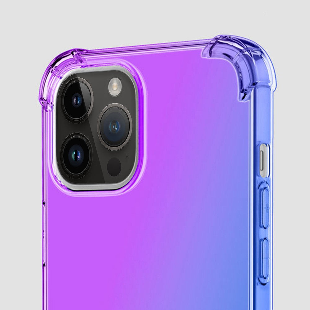 For iPhone 14 Pro Max 6.7 inch Gradient Design Shock Absorption TPU Soft Edge Bumper with Reinforced Corners Protective Cover