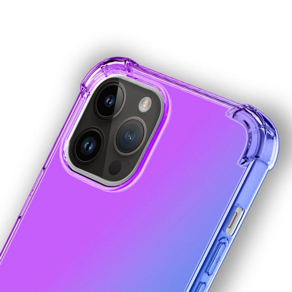 For iPhone 14 Pro Max 6.7 inch Gradient Design Shock Absorption TPU Soft Edge Bumper with Reinforced Corners Protective Cover