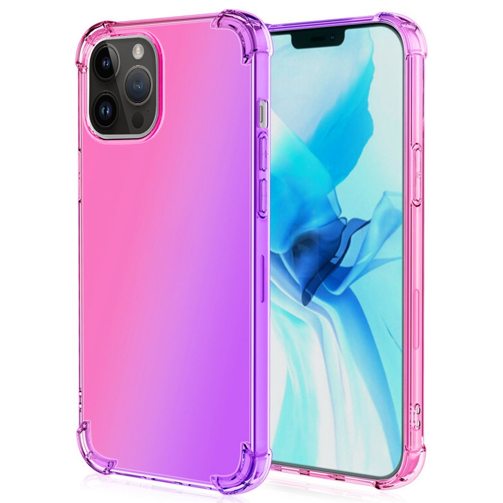 For iPhone 14 Pro Max 6.7 inch Gradient Design Shock Absorption TPU Soft Edge Bumper with Reinforced Corners Protective Cover