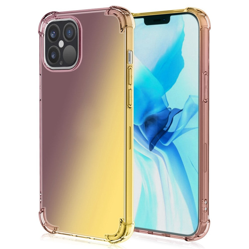 Til iPhone 14 6,1 tommer Gradient Design Anti-fald Beskyttelse TPU Blød Kant Bumper med Forstærkede Hjørner Mobiltelefon Cover