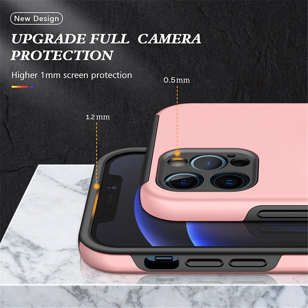 For iPhone 14 Pro 6.1 inch Hard PC+Soft TPU Well-protected Anti-wear Case Ring Car Mount Kickstand Anti-drop Phone Shell Cover
