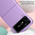 For Samsung Galaxy Z Flip4 5G Ribbon Metal Ring Holder Ultra-slim Anti-fingerprint Hard PC Cell Phone Case Cover