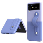 Samsung Galaxy Z Flip4 5G PU-läderbelagt PC-mobilskal Handledsband Stativdesign Kontrastfärgat fodral