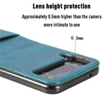 For Samsung Galaxy Z Flip4 5G Portable Wallet Phone Case PU Leather Coated Hard PC Cover Folding Phone Shell