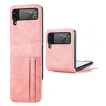 For Samsung Galaxy Z Flip4 5G Portable Wallet Phone Case PU Leather Coated Hard PC Cover Folding Phone Shell