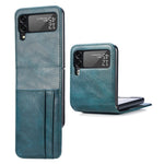 For Samsung Galaxy Z Flip4 5G Portable Wallet Phone Case PU Leather Coated Hard PC Cover Folding Phone Shell