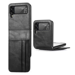 For Samsung Galaxy Z Flip4 5G Portable Wallet Phone Case PU Leather Coated Hard PC Cover Folding Phone Shell