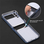 For Samsung Galaxy Z Flip4 5G Card Slot Design Ultra Thin Lychee Texture PU Leather Coating PC Protective Cover
