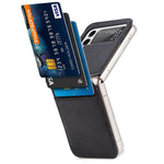 For Samsung Galaxy Z Flip4 5G Card Slot Design Ultra Thin Lychee Texture PU Leather Coating PC Protective Cover