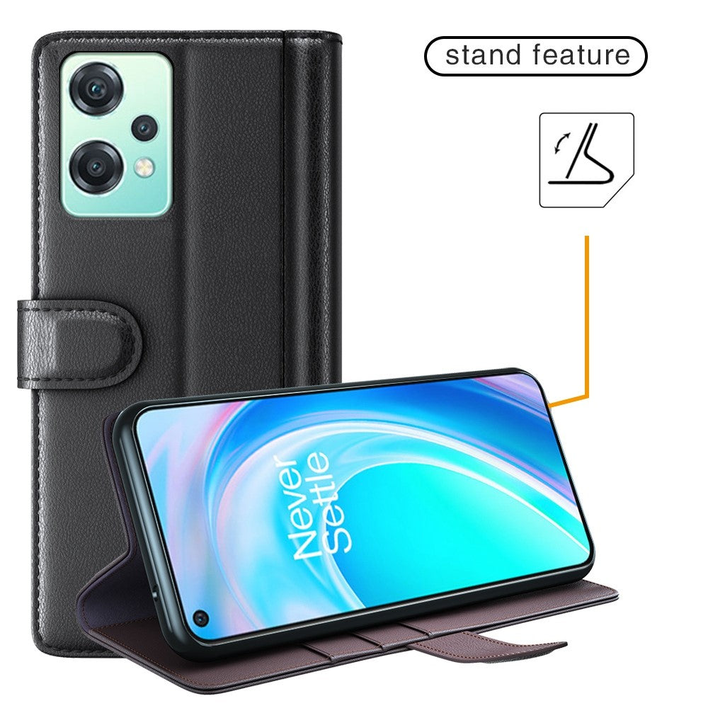 For OnePlus Nord CE 2 Lite 5G Case Genuine Split Leather Phone Cover with Wallet Stand