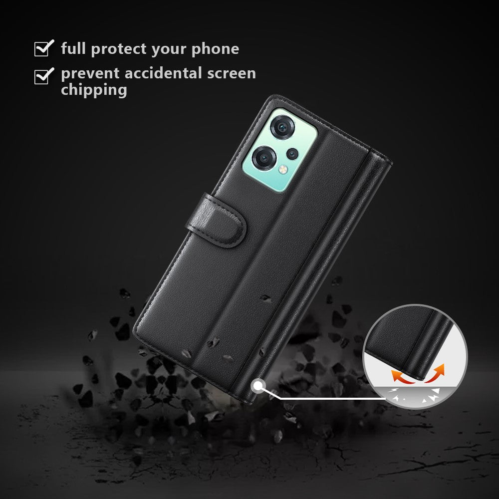 For OnePlus Nord CE 2 Lite 5G Case Genuine Split Leather Phone Cover with Wallet Stand