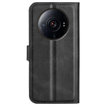 Textured PU Leather Case for Xiaomi 12S Ultra 5G, Square Magnetic Clasp Full Protection Wallet Stand Phone Cover