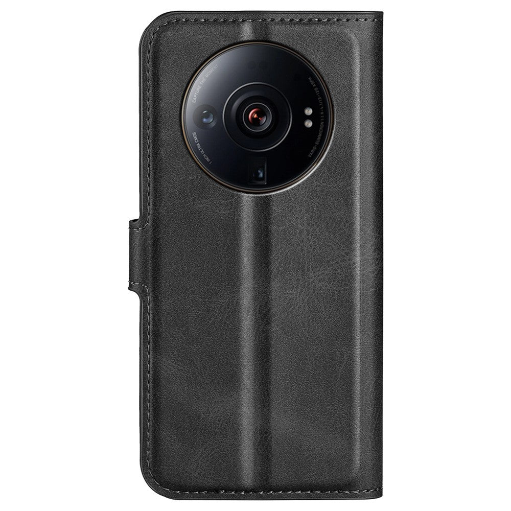 Textured PU Leather Case for Xiaomi 12S Ultra 5G, Square Magnetic Clasp Full Protection Wallet Stand Phone Cover
