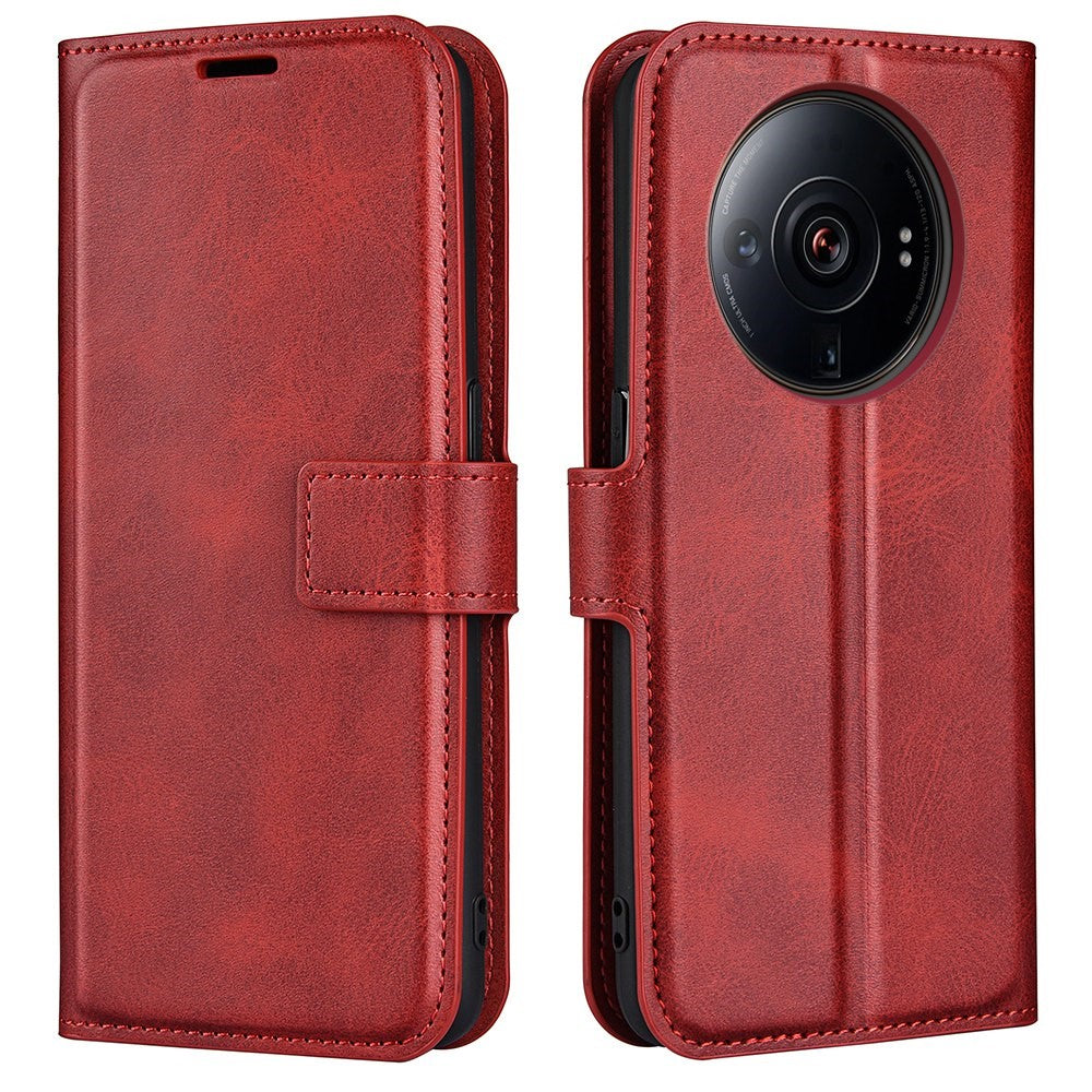 Textured PU Leather Case for Xiaomi 12S Ultra 5G, Square Magnetic Clasp Full Protection Wallet Stand Phone Cover