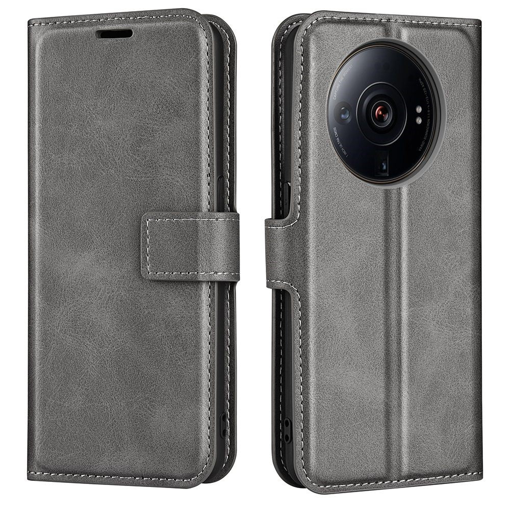 Textured PU Leather Case for Xiaomi 12S Ultra 5G, Square Magnetic Clasp Full Protection Wallet Stand Phone Cover