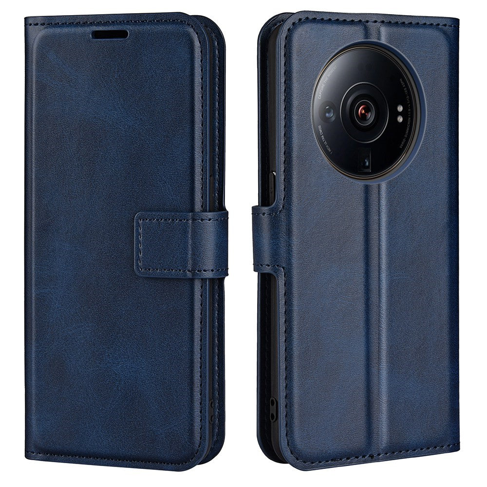 Textured PU Leather Case for Xiaomi 12S Ultra 5G, Square Magnetic Clasp Full Protection Wallet Stand Phone Cover