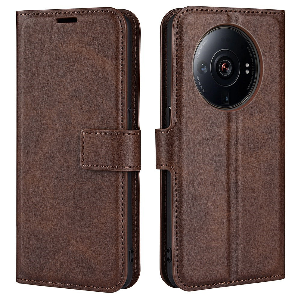 Textured PU Leather Case for Xiaomi 12S Ultra 5G, Square Magnetic Clasp Full Protection Wallet Stand Phone Cover