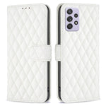 BINFEN COLOR til Samsung Galaxy A52 4G / 5G / A52s 5G PU-læderetui, BF Style-14 Præget Rombe Mønster Pungcover Mat Telefonstandercover
