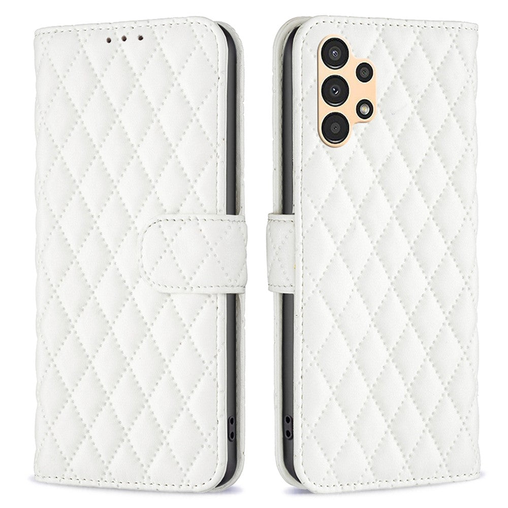 BINFEN COLOR til Samsung Galaxy A13 4G / 5G / A04s 4G (164.7mm), pung-etui med trykt rombemønster, stativ og mat PU-læder
