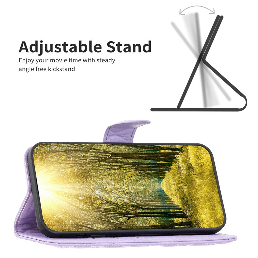 BINFEN COLOR For iPhone XS Max 6.5 inch Wallet Cover, BF Style-14 Imprinted Rhombus Pattern Overall Coverage Stand Matte PU Leather Case