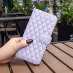 BINFEN COLOR For iPhone XS Max 6.5 inch Wallet Cover, BF Style-14 Imprinted Rhombus Pattern Overall Coverage Stand Matte PU Leather Case