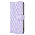 BINFEN COLOR For iPhone XS Max 6.5 inch Wallet Cover, BF Style-14 Imprinted Rhombus Pattern Overall Coverage Stand Matte PU Leather Case