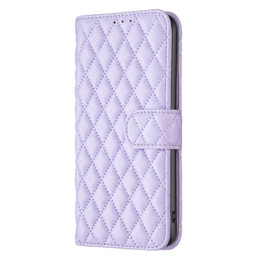 BINFEN COLOR For iPhone XS Max 6.5 inch Wallet Cover, BF Style-14 Imprinted Rhombus Pattern Overall Coverage Stand Matte PU Leather Case