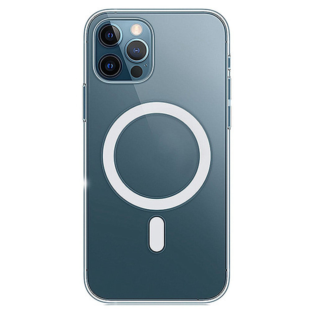 For iPhone 14 Pro Max 6.7 inch Clear Phone Case with Magnetic Charging Design Acrylic + TPU Shockproof Hybrid Cover
